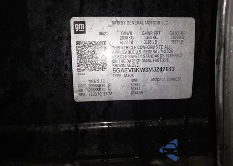 2021 Buick Enclave Awd Premium z USA, uszkodzony, nr VIN 5GAEVBKW3MJ247843